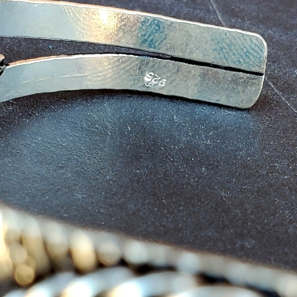 New Carved Double Moon Face 925 Silver Cuff Bracelet. - Picture 2 of 14